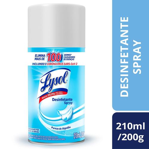 Desinfetante Spray Lysol Pureza do Algodão 210ml