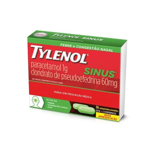 Analgésico Tylenol Sinus 500mg 36 Comprimidos
