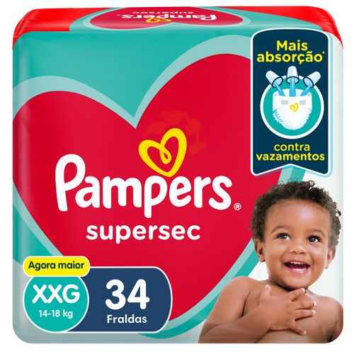 Fralda Pampers Super Sec Hiper Tamanho Xxg/34