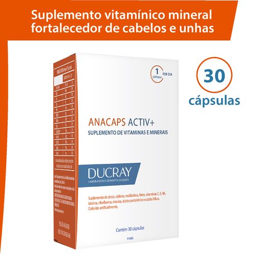 Ducray Anacaps Activ+ Com 30 Capsulas