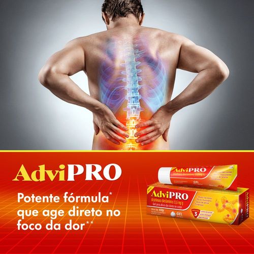 AdviPRO Gel Analgésico e Antiinflamatório para alívio rápido da dor muscular 30g
