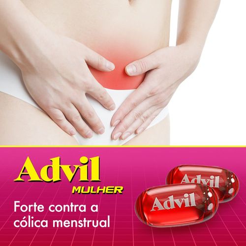 Advil Mulher Ibuprofeno 400mg Analgésico para Cólicas Menstruais 10 Cápsulas