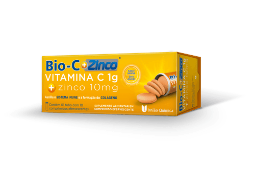 Bio C Zinco 1g Sabor Laranja Com 10 Comprimidos Efervescentes Sem Açucar