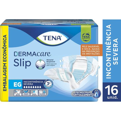 Fralda Geriatrica Tena Dermacare Slip Eg Com 16 Unidades