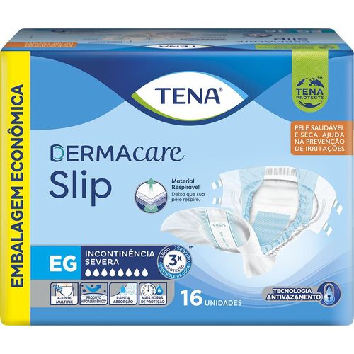 Fralda Geriatrica Tena Dermacare Slip Eg Com 16 Unidades