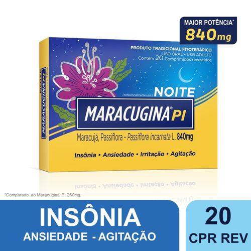 Maracugina PI 840mg Calmante Fitoterápico 20 Comprimidos