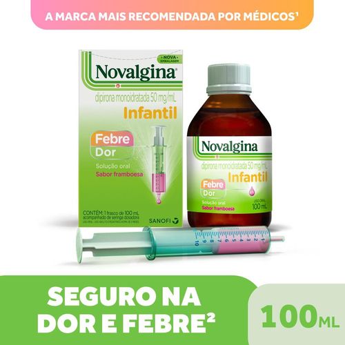 Analgésico Novalgina Solução Oral 100ml Com Seringa