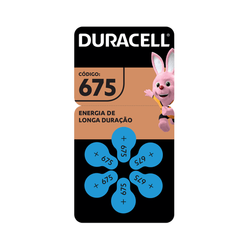 Pilha Duracell auditiva Ha  675 Com 6 Unidades