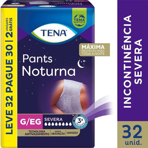 Roupa Íntima Tena Pants Noturna G/EG Leve 32 Pague 30 Unidades