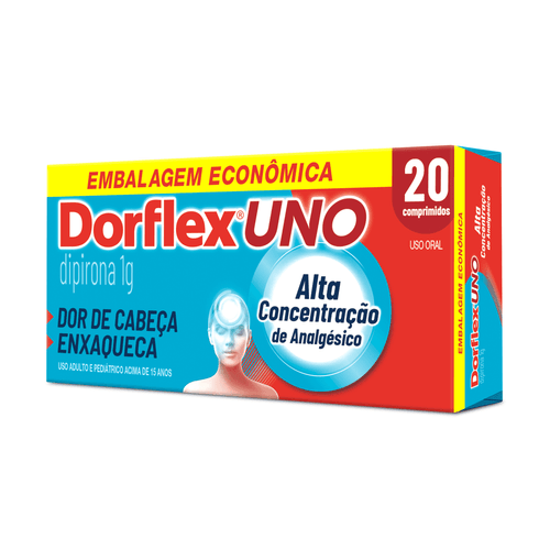 Dorflex Uno Dipirona 1g Enxaqueca 20 Comprimidos