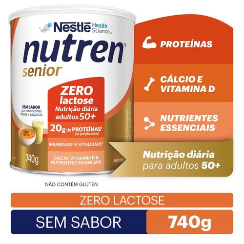 Complemento Alimentar Nutren Senior Sem Sabor Zero Lactose 740g