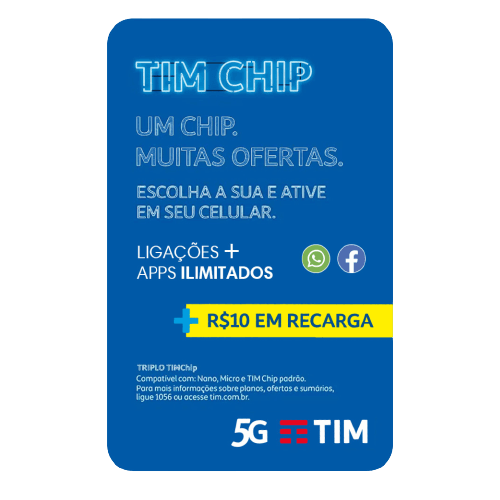 Tim Chip Combo Recarga R$ 10