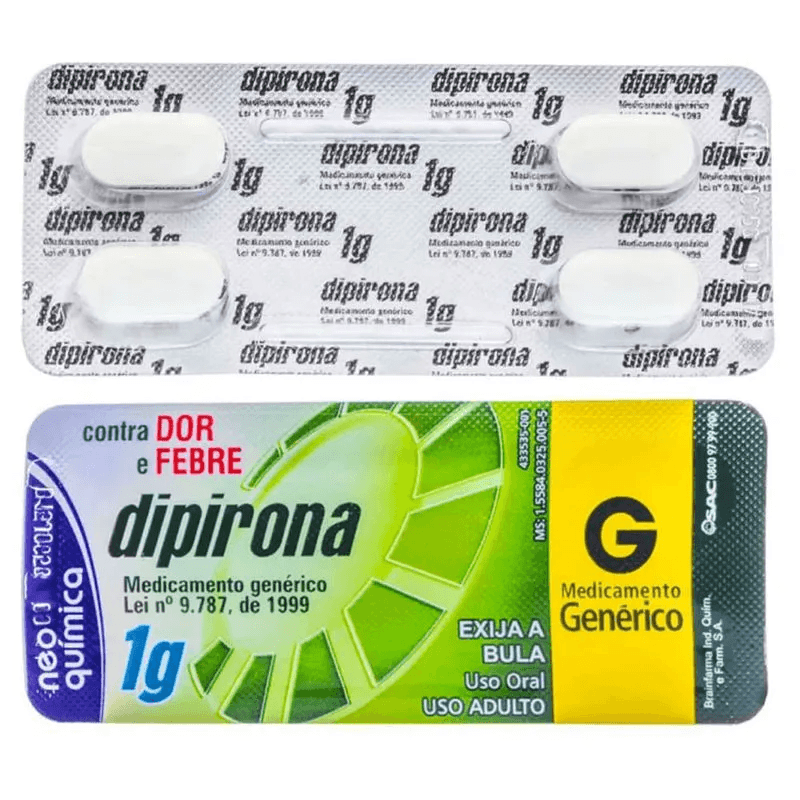Dipirona Sódica 1g 4 Comprimidos Neo Química Genérico