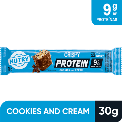 Barra de Proteínas Crispy Nutry Cookies & Cream 30g