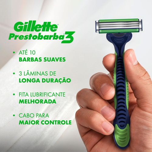 Aparelho De Barbear Descartável Gillette Prestobarba3 Sensitive Leve 4 Pague 3