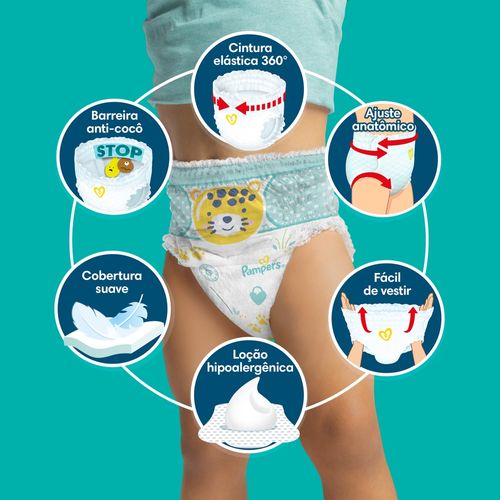 Fraldas Descartáveis Pampers Pants Ajuste Total Fralda Tamanho G 94 Unidades