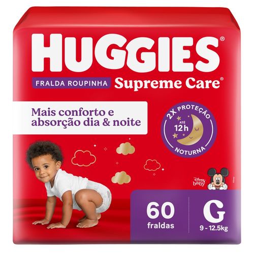 Fralda Huggies Roupinha Supreme Care G 60 fraldas