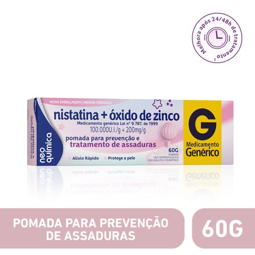 Nistatina + Óxido de Zinco Pomada 60g Neo Química Genérico