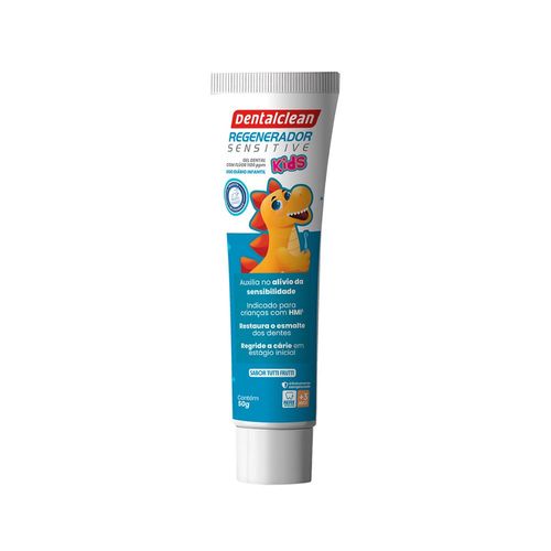 Gel Dental Kids Dentalclean Regenerador Sensitive Com Flúor Tutti Frutti 50g