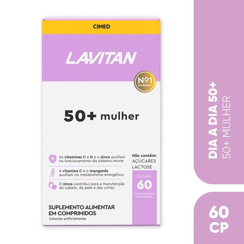 Multivitamínico Lavitan 50+ Mulher Com 60 Comprimidos