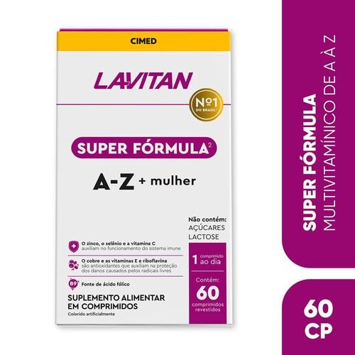 Multivitamínico Lavitan Super Fórmula Az Mulher Com 60 Comprimidos