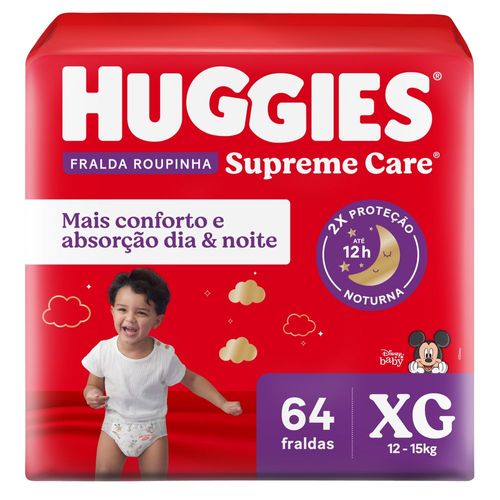 Fralda Huggies Roupinha Supreme Care XG 64 fraldas