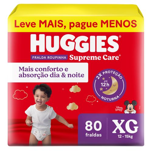 Fralda Huggies Supreme Care Roupinha Xg 80 Unidades