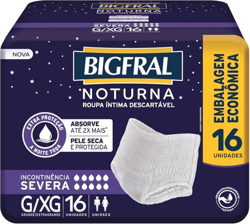 Roupa Íntima Noturna Bigfral G/XG 16 Unidades