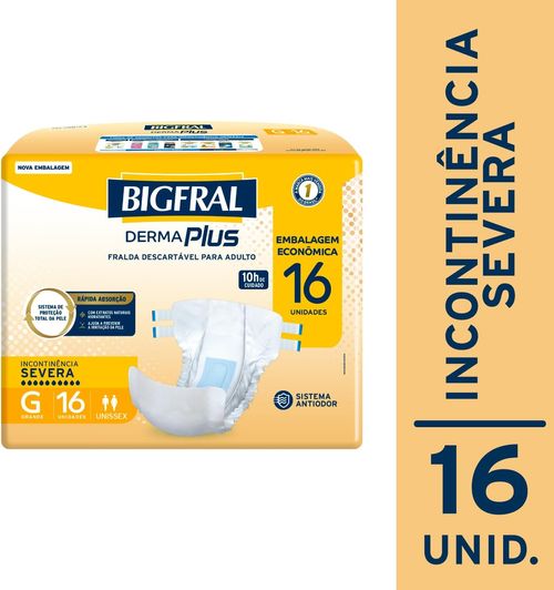 Fralda Bigfral Derma Plus G 16 Unidades