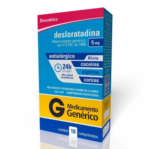 Desloratadina 5mg 10 Comprimidos Biosintética Genérico