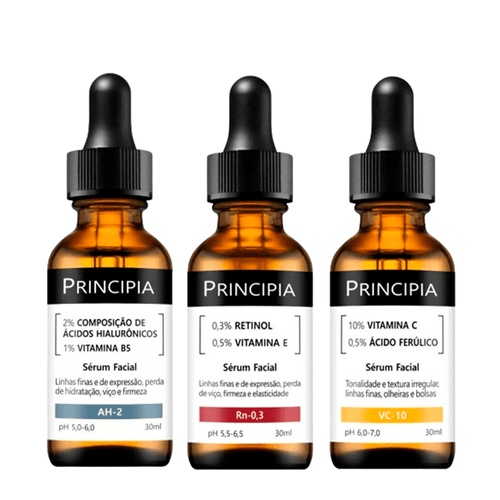 Kit Principia Vitamina C + Retinol + Hialurônicos