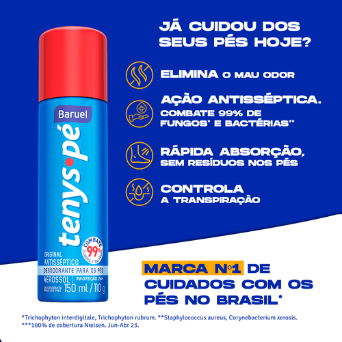 Desodorante Tenys Pé Baruel Aerosol 100g