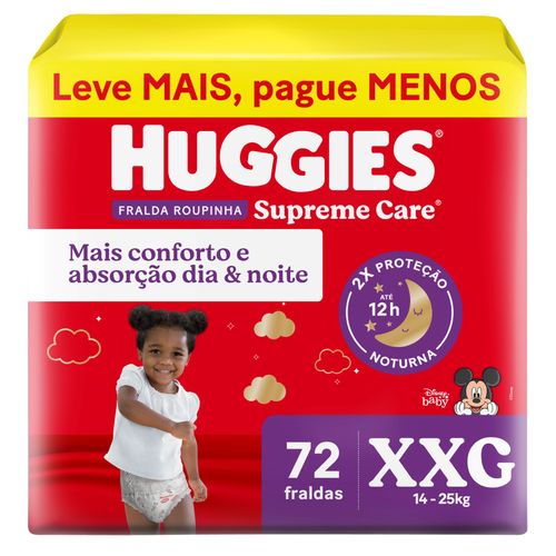 Fralda Huggies Supreme Care Roupinha Xxg 72 Unidade