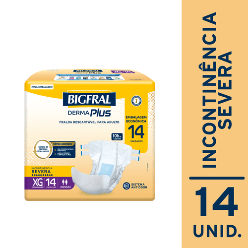 Fralda Bigfral Derma Plus XG 14 Unidades