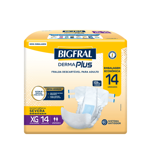 Fralda Bigfral Derma Plus XG 14 Unidades