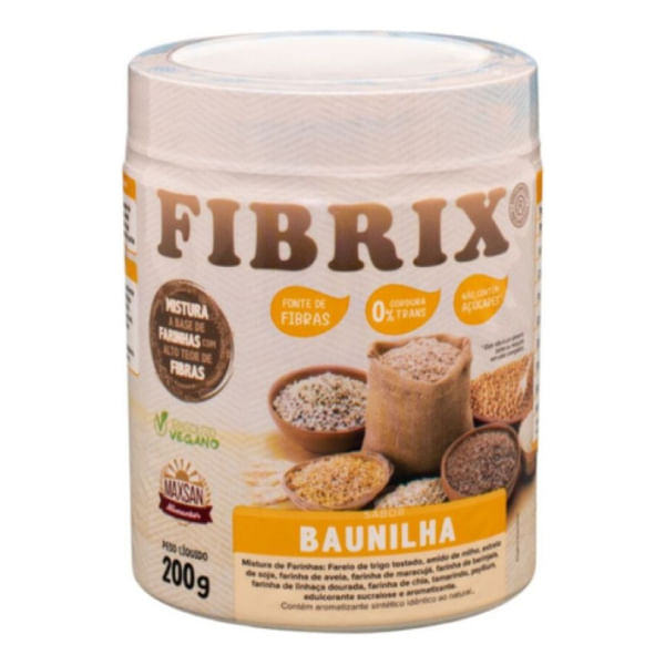 Encontraproduto.com.br - 6x Fibrix Baunilha - Fibras Alimentares - Vegano - 200g