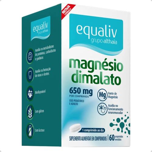 Magnésio Dimalato 650mg - 60 Cápsulas | Equaliv