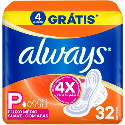 Absorvente Always Super Proteção Suave Com Abas 32 Unidades