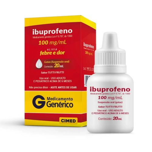 Ibuprofeno 100mg Gotas 20ml Cimed Genérico