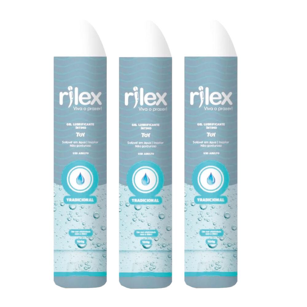 Kit 03 Gel Lubrificante Íntimo Tradicional Toy Rilex 100g